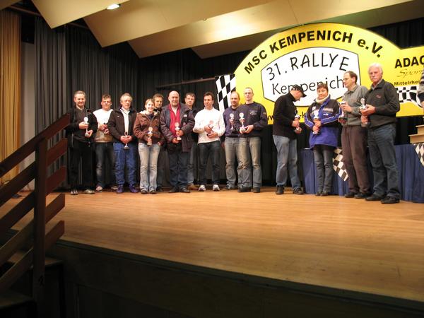 Sieger der Klasse N 3 Andreas Mansfeld/ Gerd Ottenburger (P1), J&uuml;rgen Fritz/ Marita W&ouml;ller (P2), Sixten Uebachs/ Ingo Hinterw&auml;ller (P3), Uwe Haeser/ Rainer Stoffel (P4), Johan Jerlitschka/ Heiko Bender (P5), Jochen M&ouml;ller/ Dominika M&ouml;ller (P6), Udo Schmidt/ Christian Will (P7)